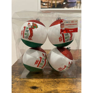 NWT At Home Elf on the Shelf Christmas Ornaments 4pc